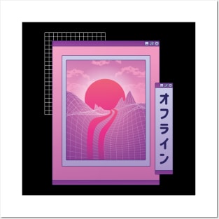 Offline Japanese Vaporwave Aesthetic Anime Posters and Art